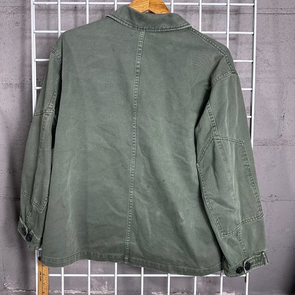 ZARA Collection Green Utility Jacket Four Pocket Cotton Women's Small military - Picture 8 of 9
